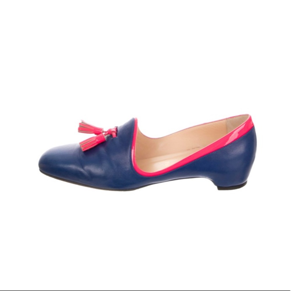 Christian Louboutin Blue/Pink Tassel Loafers 38.5